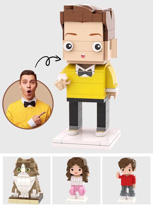 Any Photo - gift for cat lover, dog lover - Personalized Photo Brick Figures