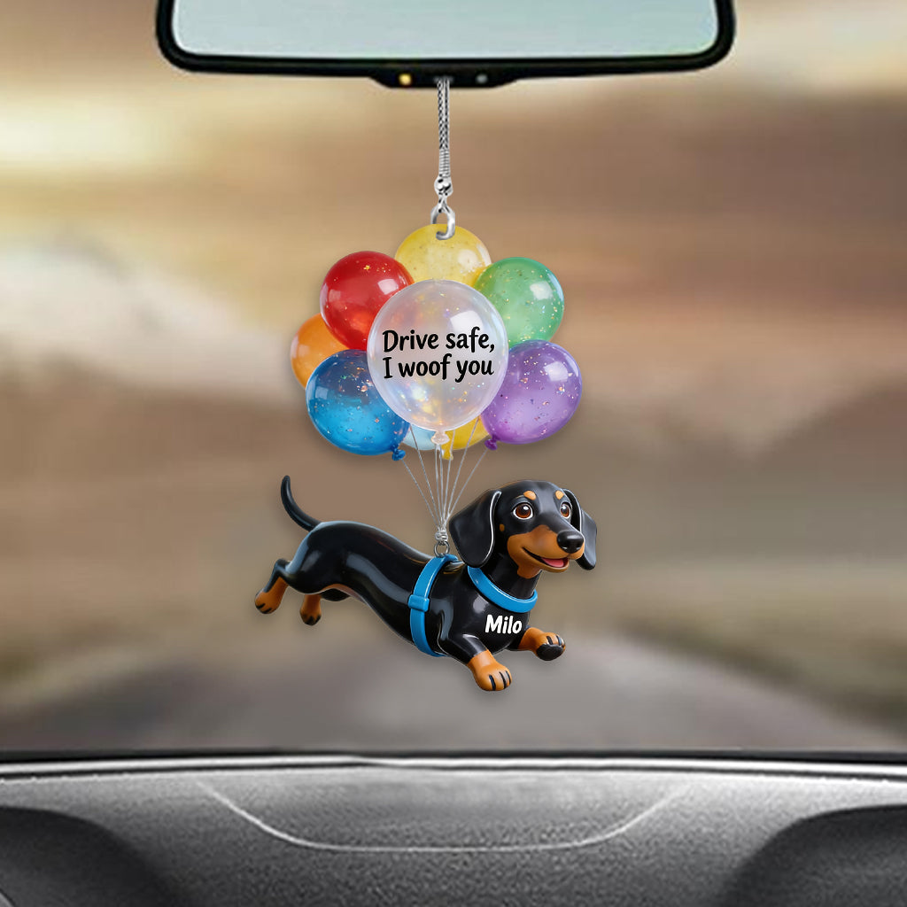 Drive Safe Balloon - Personalized Dog Transparent Car Ornament