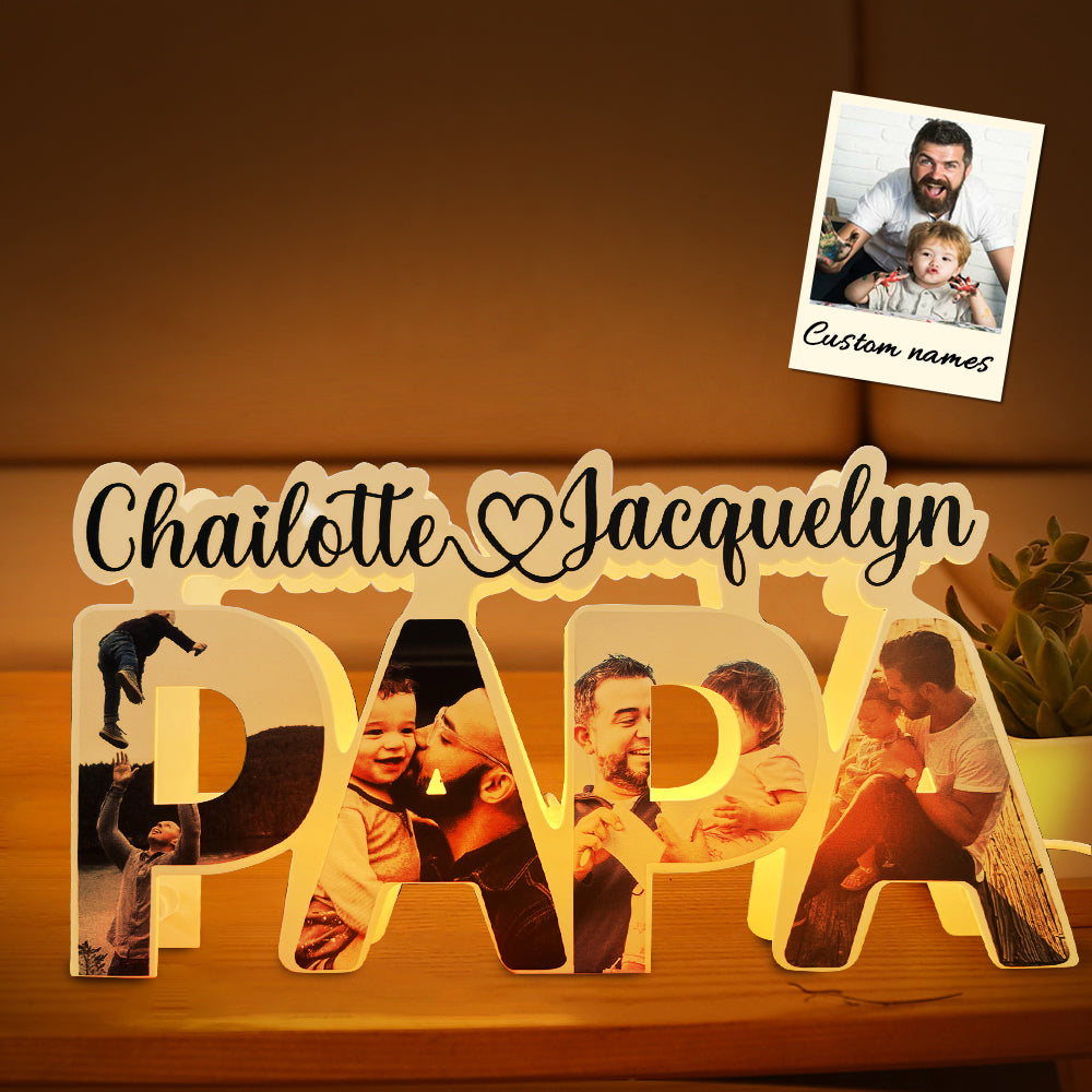 Best Papa Ever - Personalized Father Dad Photo Lamp