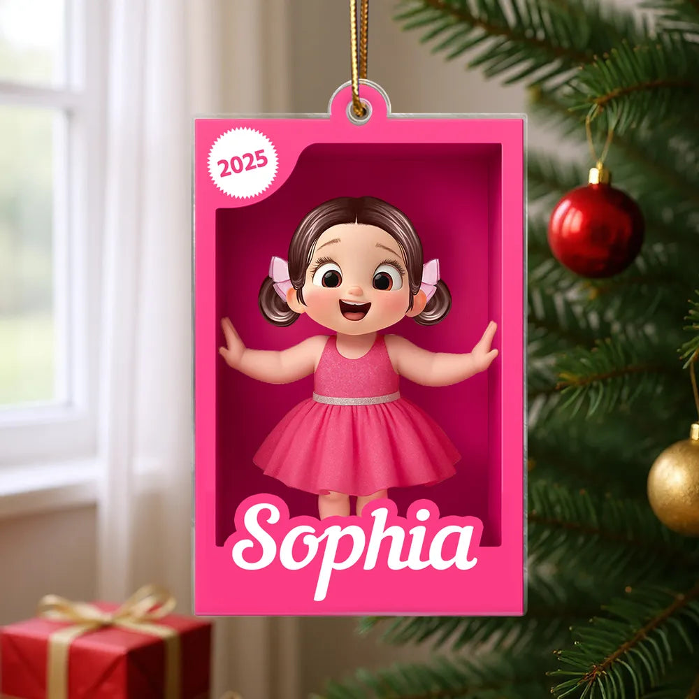 Custom Cartoon Girl Acrylic Ornament for Kids