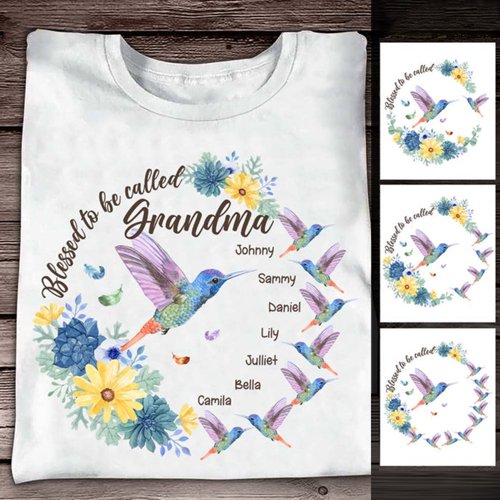 Blessed To Be Called Grandma Nana Gigi - Personalized Grandma T-shirt And Hoodie