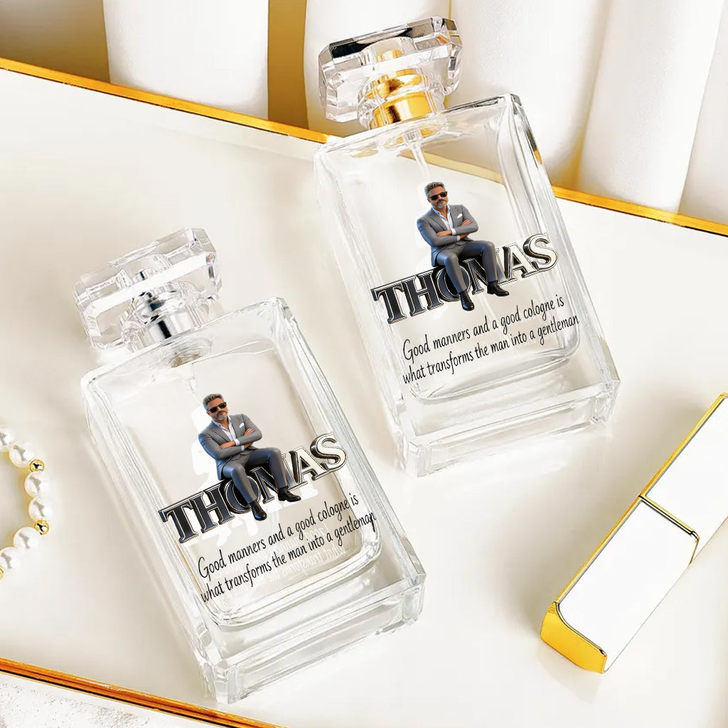 Cologne For Man - Any Photo, Any Title - Personalized Luxury Refillable Perfume Bottle
