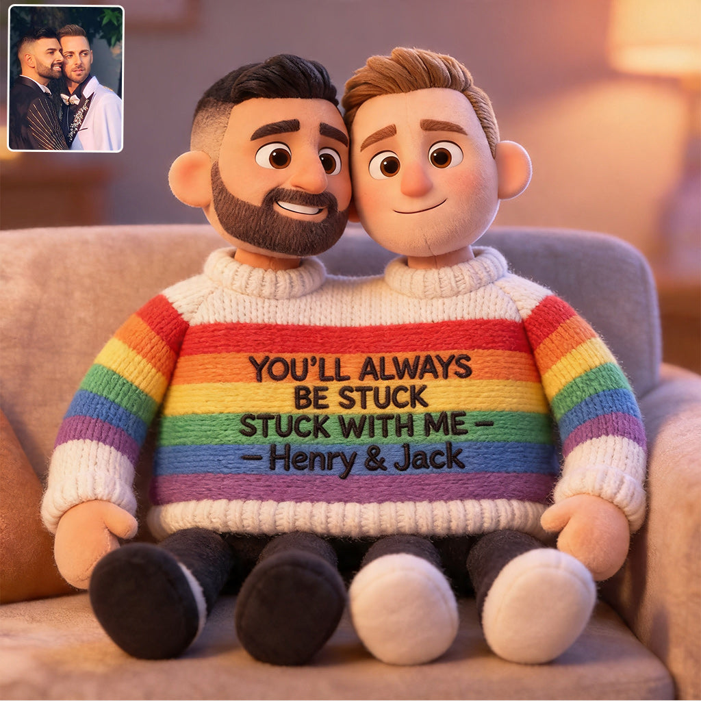 Custom Any Photo Love Is Love - Personalized LGBT Support Premium Faux Fur Pillow