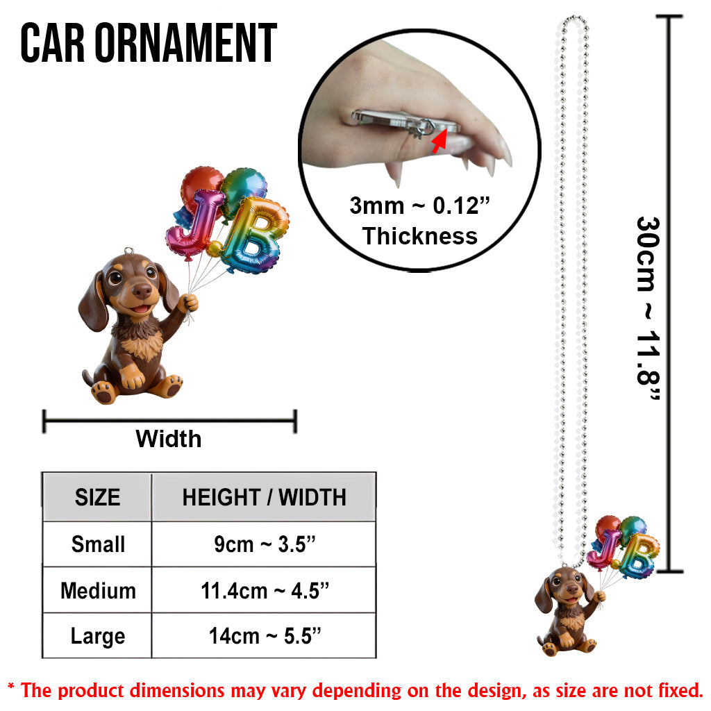 Custom Pet Name Ballon - Personalized Dog Transparent Car Ornament