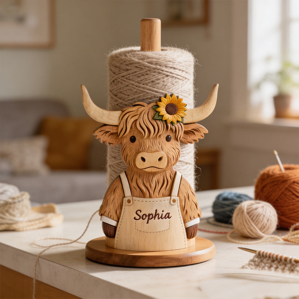 Just A Girl Who Loves Highland Cow - Personalized Highland Cow Paper Towel Stand