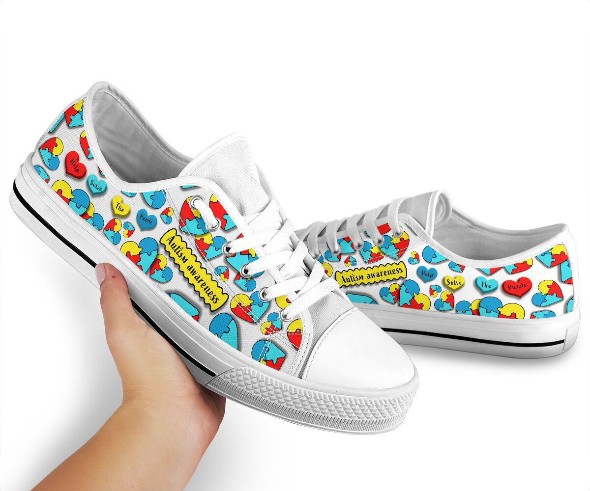 Help Solve The Puzzle Autism Awareness Low Top Shoes 0622