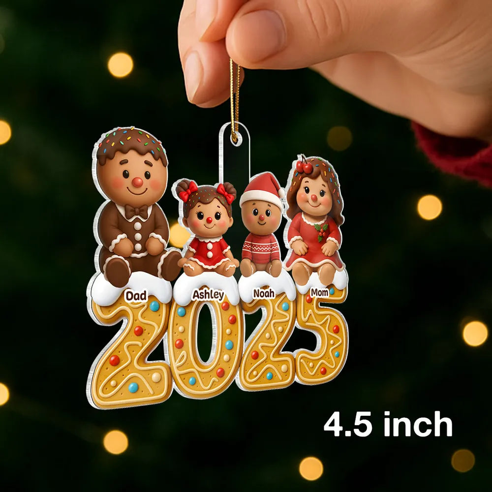 Custom Gingerbread Grandparents Acrylic Ornament for Christmas Tree, Festive Family Keepsake, Creative Holiday Gift Idea