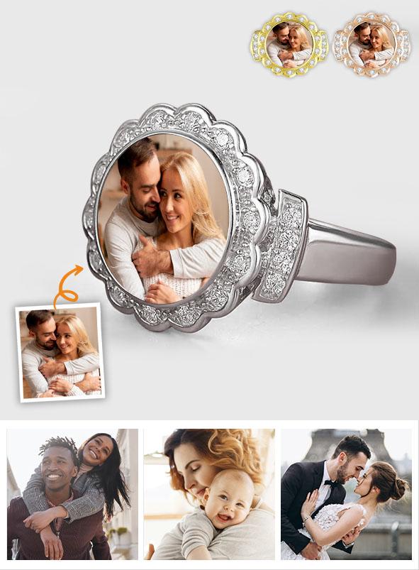 Any Photo - Personalized Zircon Photo Ring