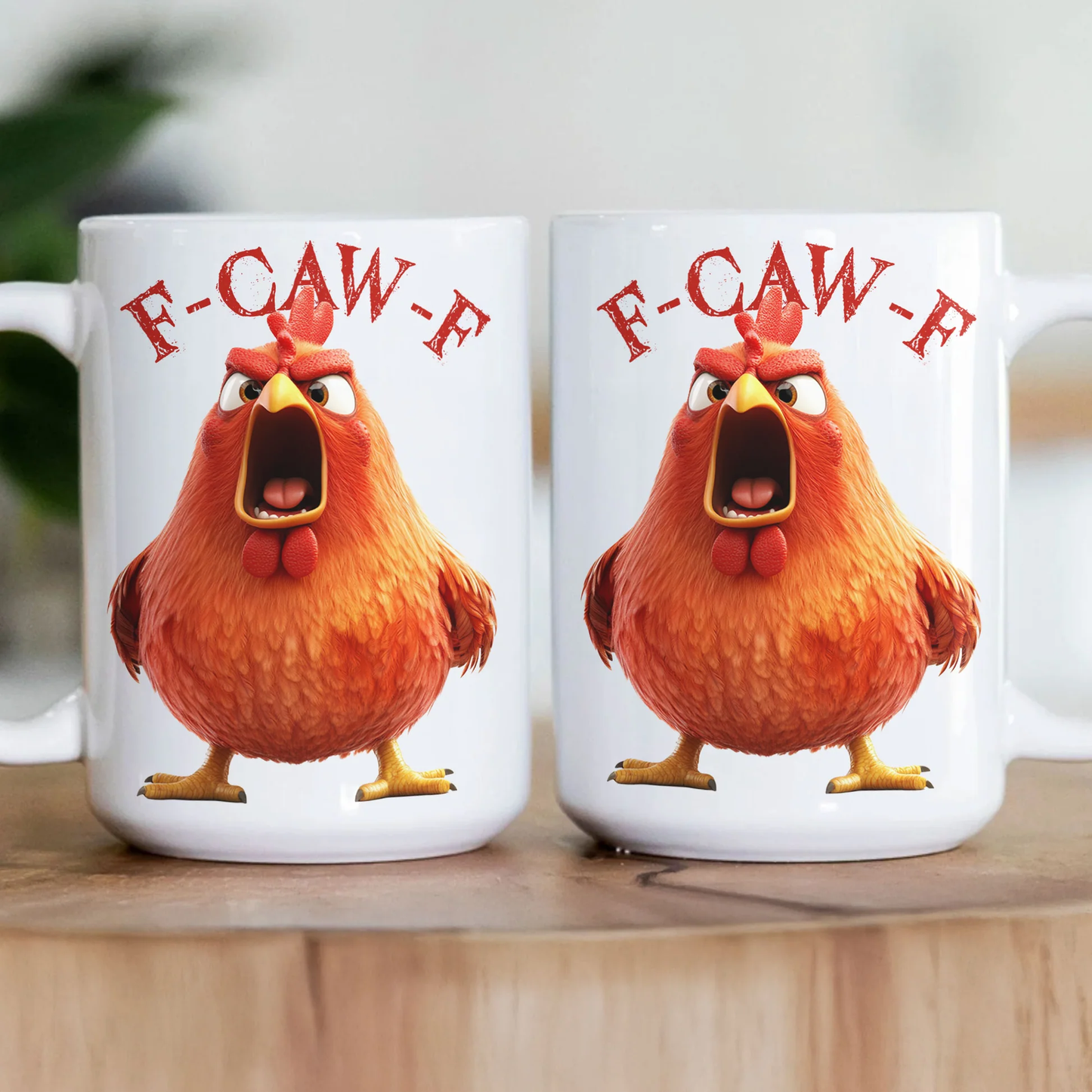 Angry Chicken Funny Mug – F-Caw-F White Ceramic Coffee Cup, Perfect Gift for Friends & Coworkers
