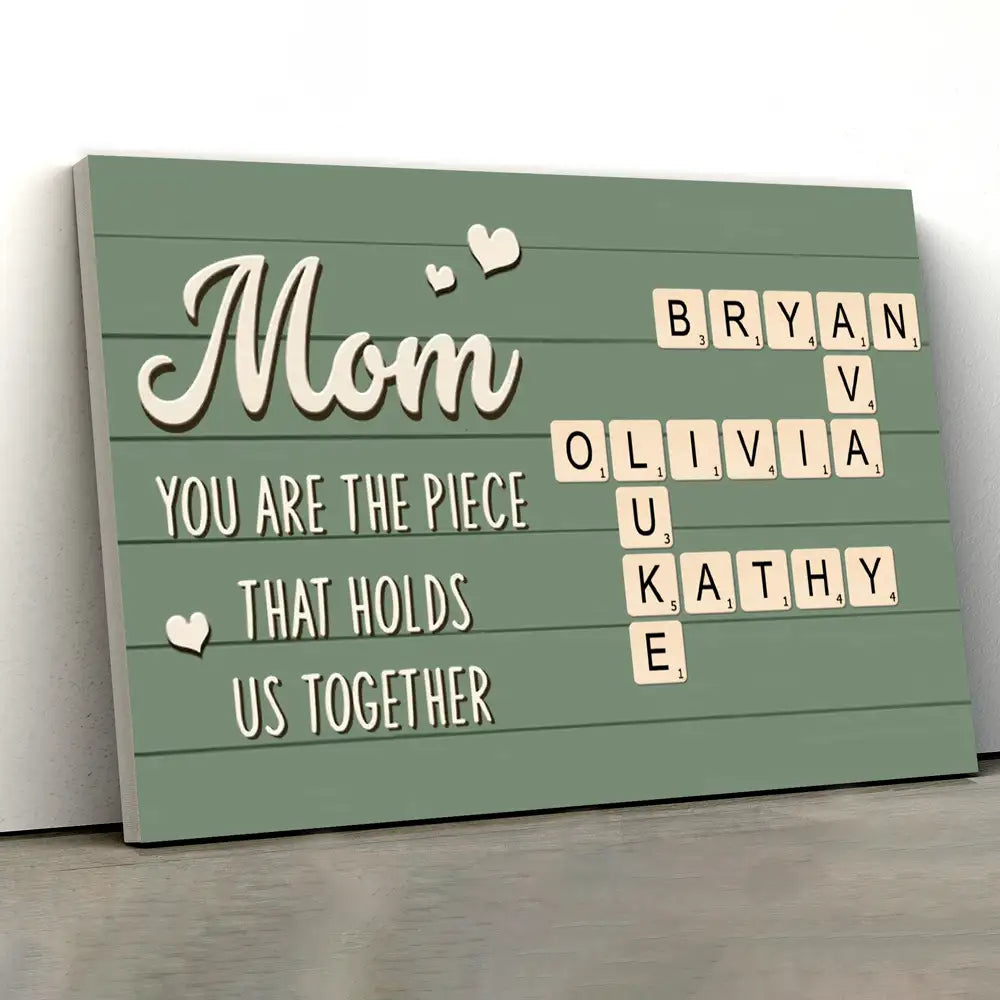 Personalized Crossword Poster – Custom Gift for Mom, Wife & Daughter