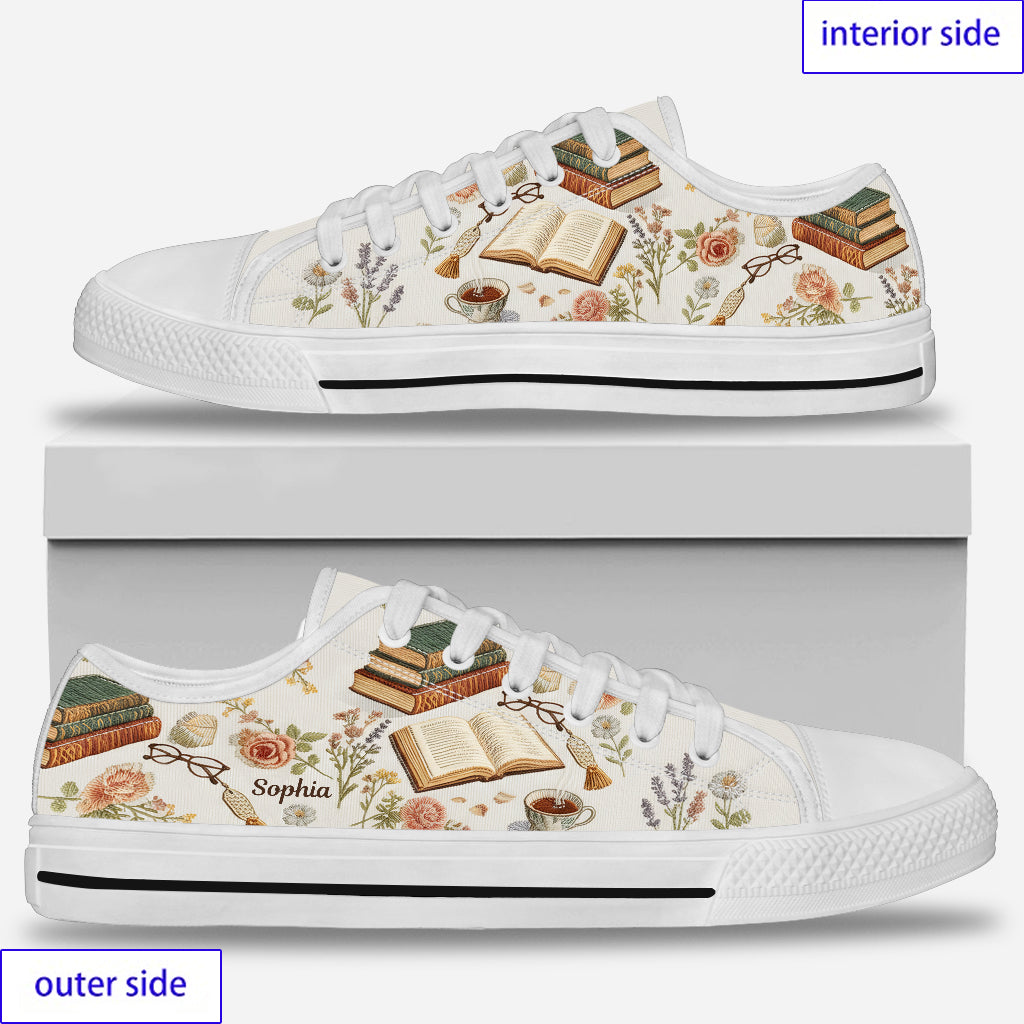 Book Reading Lovers - Personalized Book Low Top Shoes