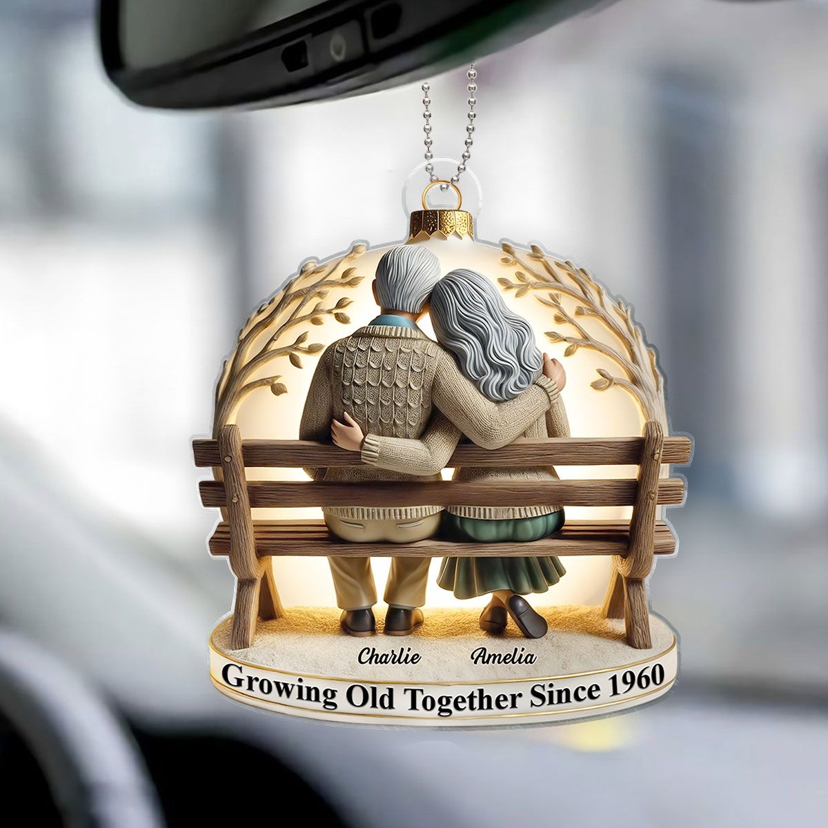 Custom Acrylic Ornament - "Growing Old with You" Unique Gift for Couples