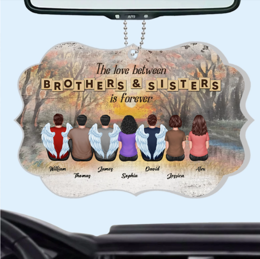 Personalized Brothers & Sisters Forever Keychian, Ornament, Poster or Canvas, Plaque, Wallet Card - Perfect Gift for Siblings, Memorial Keepsake