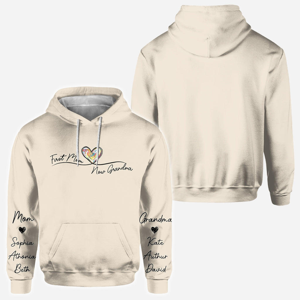 First Mom Now Grandma - Personalized Grandma All Over Shirt