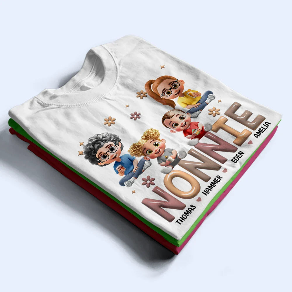 Personalized Family T-Shirt for Grandma with Children's Names