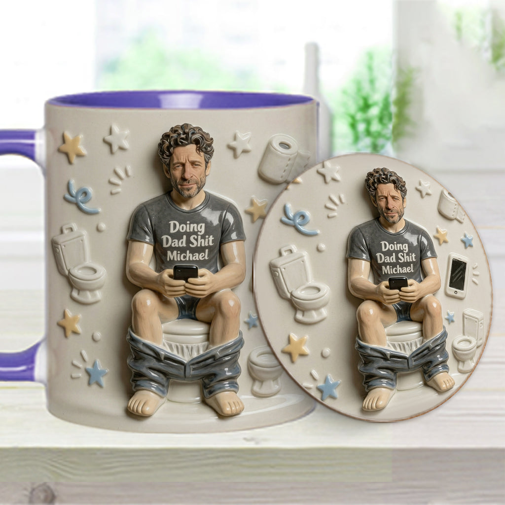 Best Time Of Day - Personalized Father Accent Mug & Coaster