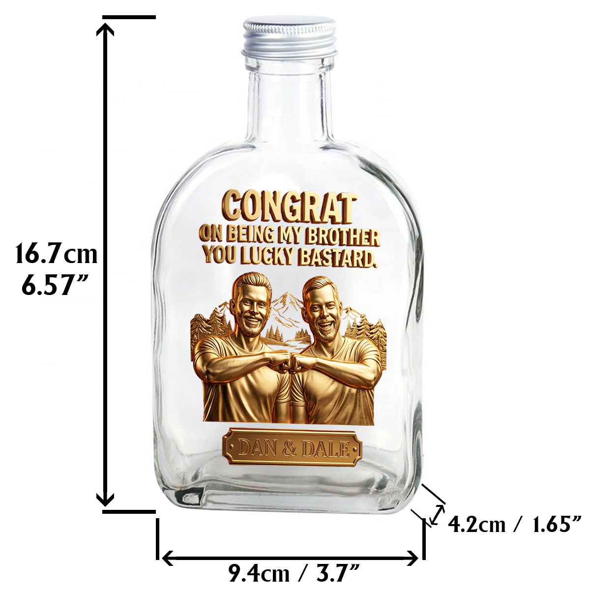 Custom Gift For Brother And Sister From Any Photo - Personalized Sibling Liquor Bottle