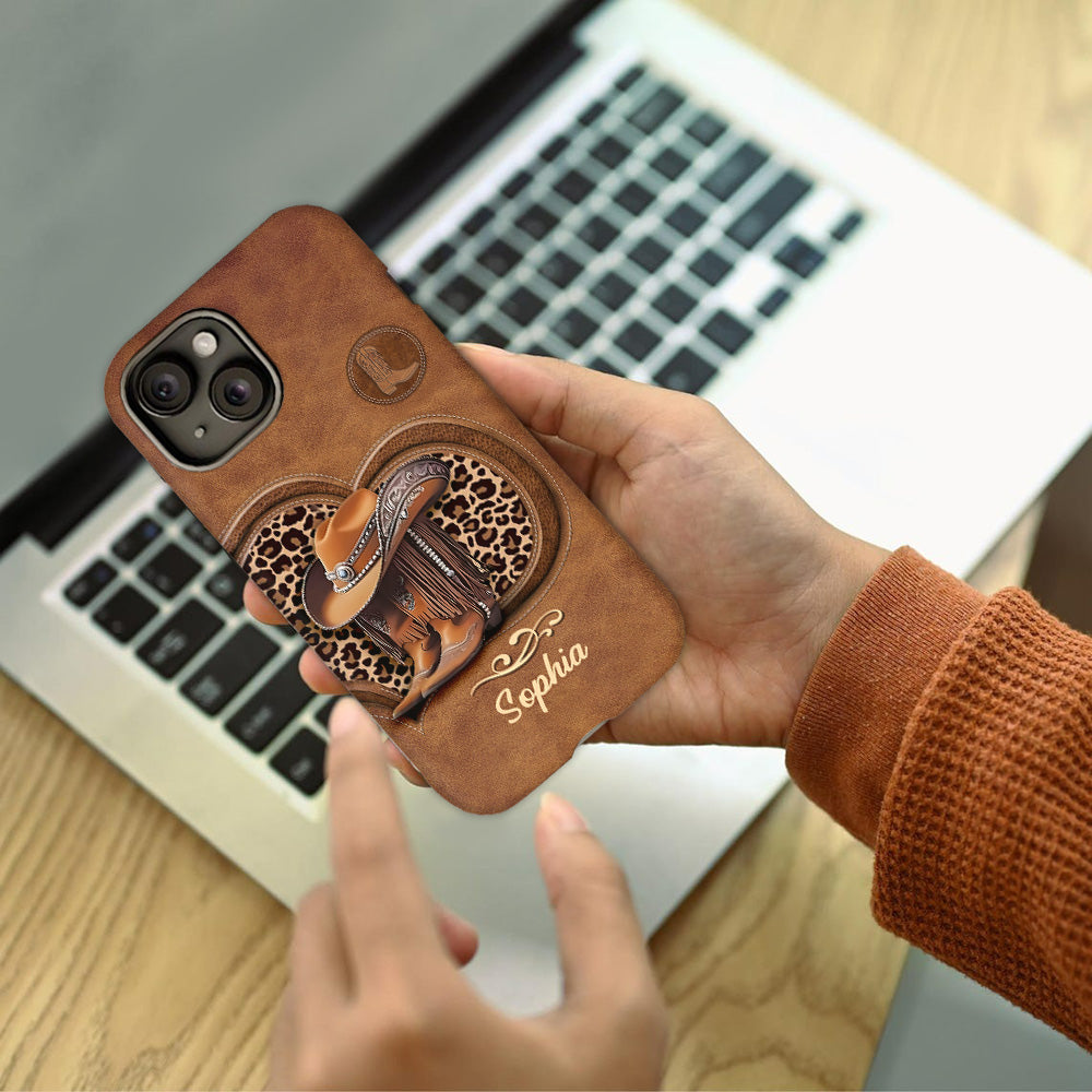 Cowgirl Boots - Personalized Cowgirl Full Print Phone Case