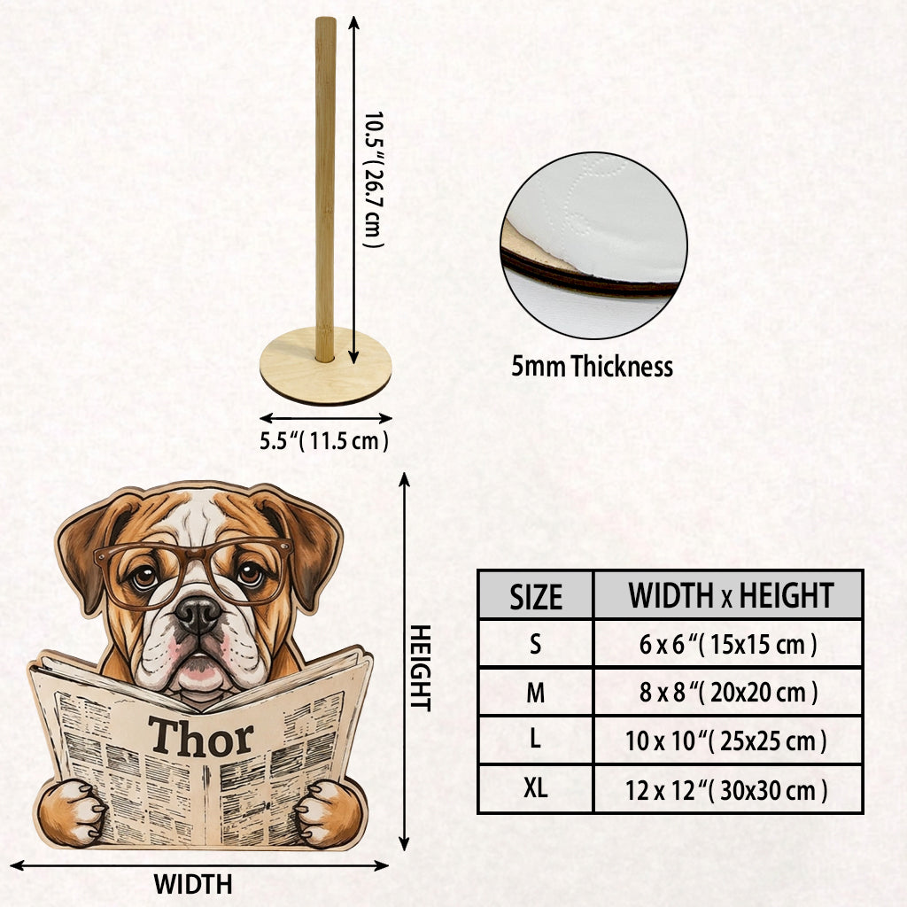 Custom Any Photo Reading Newspaper - Personalized Dog Paper Towel Stand