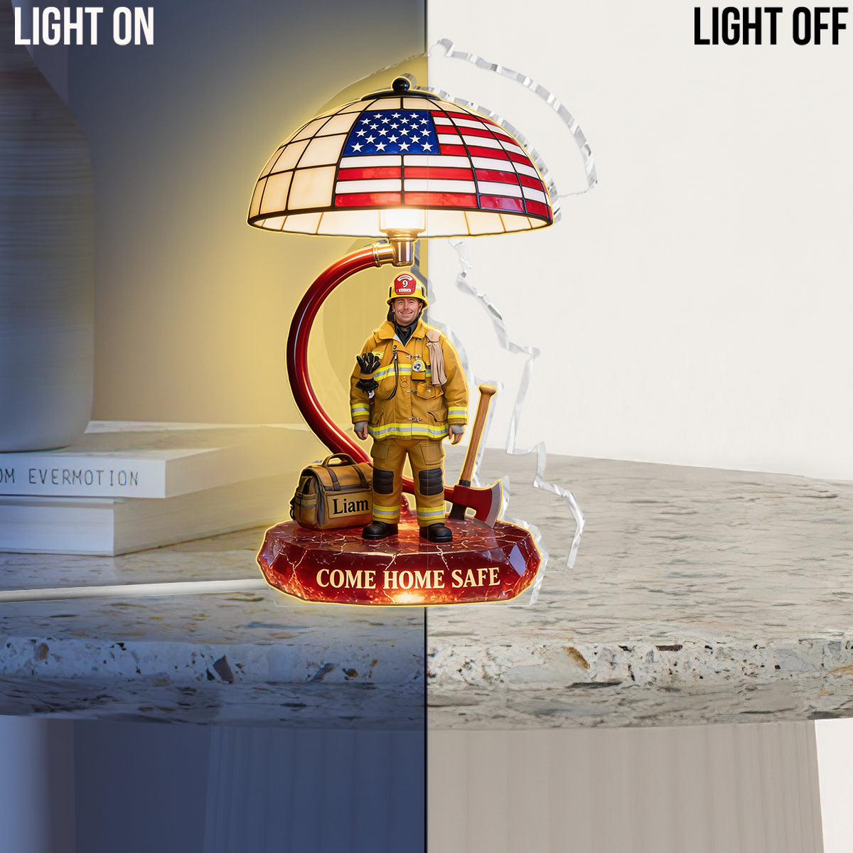 Come Home Safe Firefighter - Personalized Firefighter Acrylic LED Night Light