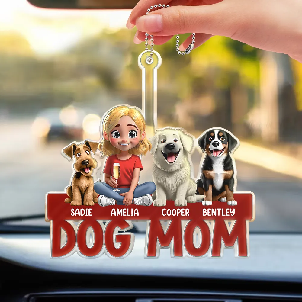 Personalized Dog Mom Acrylic Keychain - Custom Gift for Dog Lovers