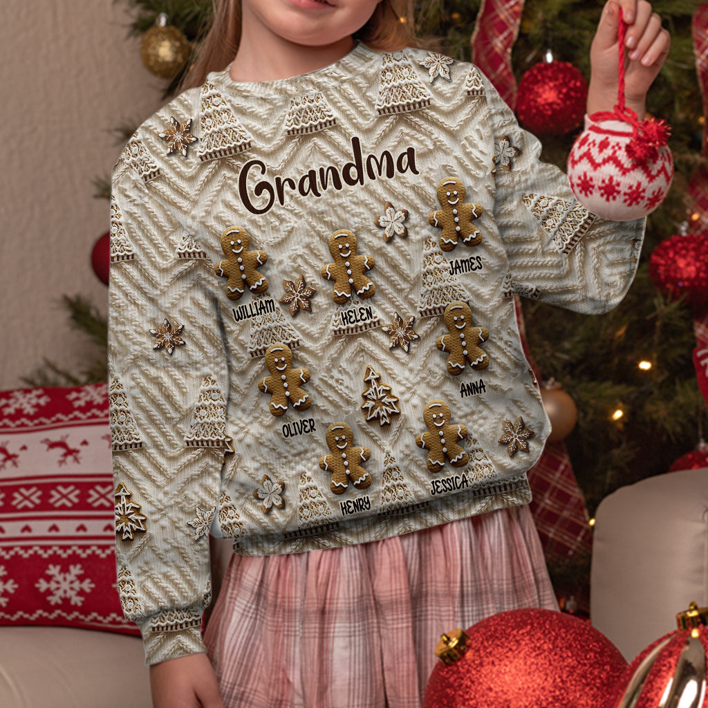 Grandma's Gingerbreads - Personalized Grandma Ugly Sweater