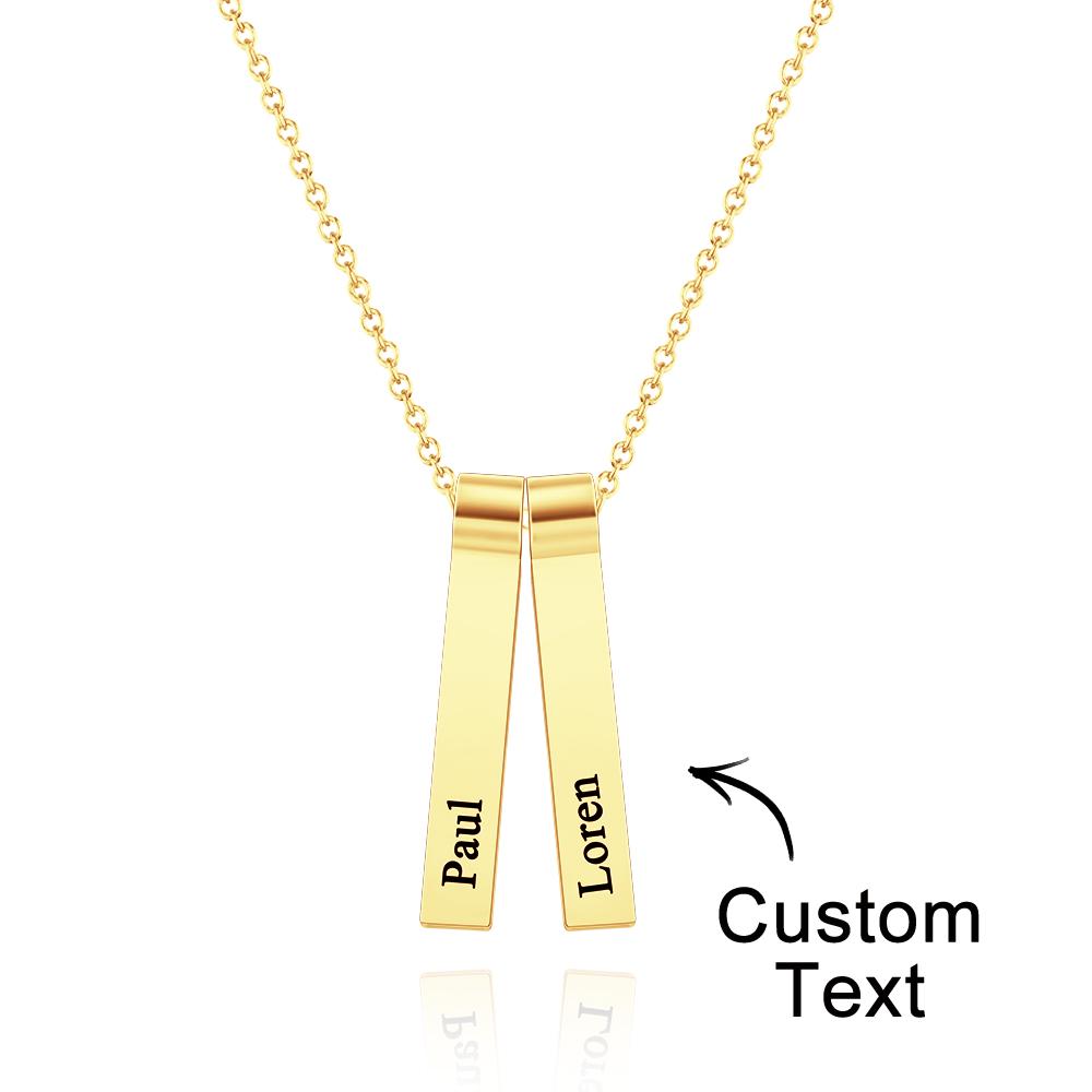 Any Name - Personalized Family Engraved Vertical 1-5 Names Necklace