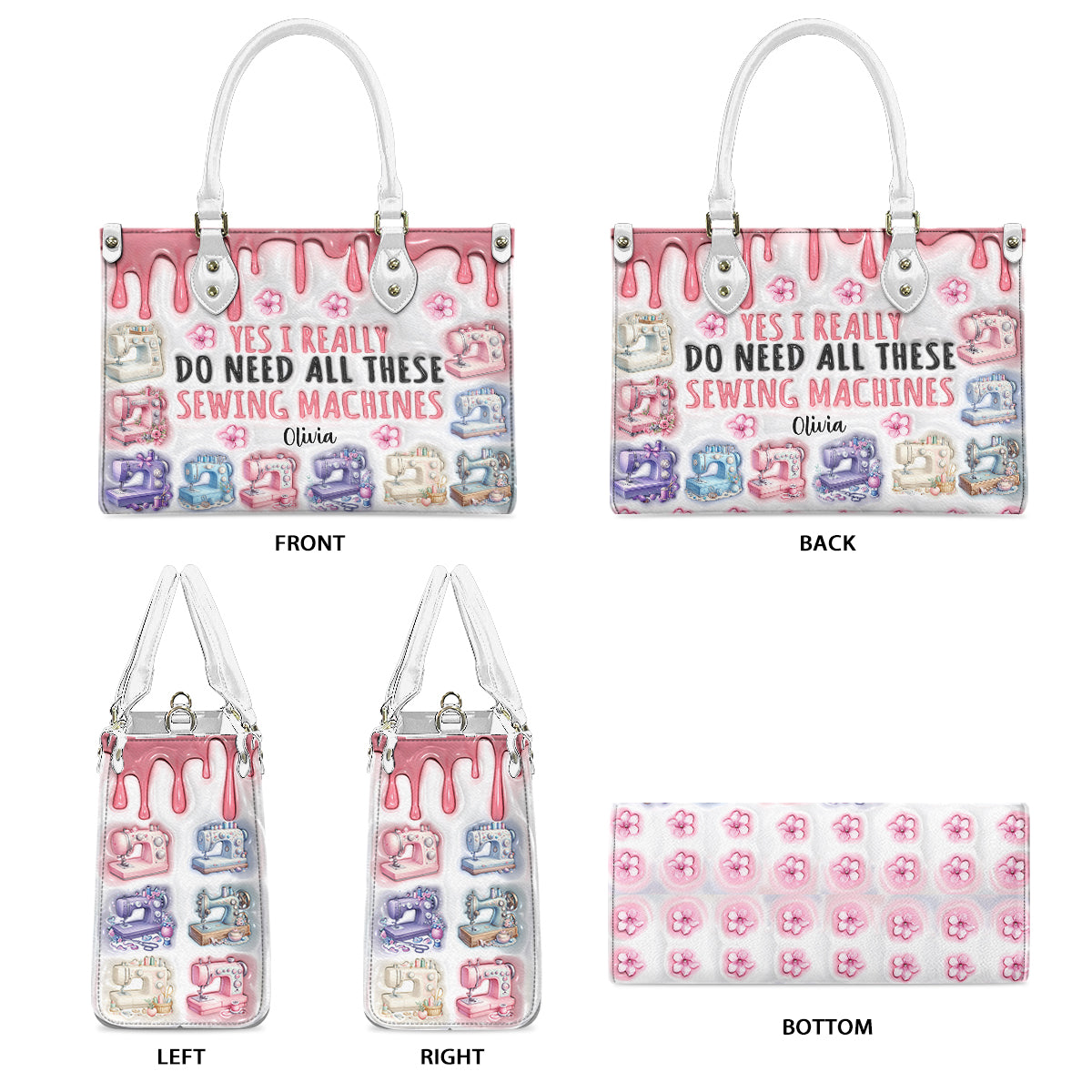 I Really Do Need All These Sewing Machines - Personalized Sewing Leather Handbag