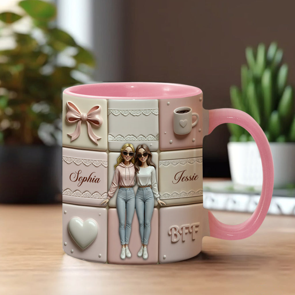 BFF Besties Forever - Personalized Bestie Accent Mug