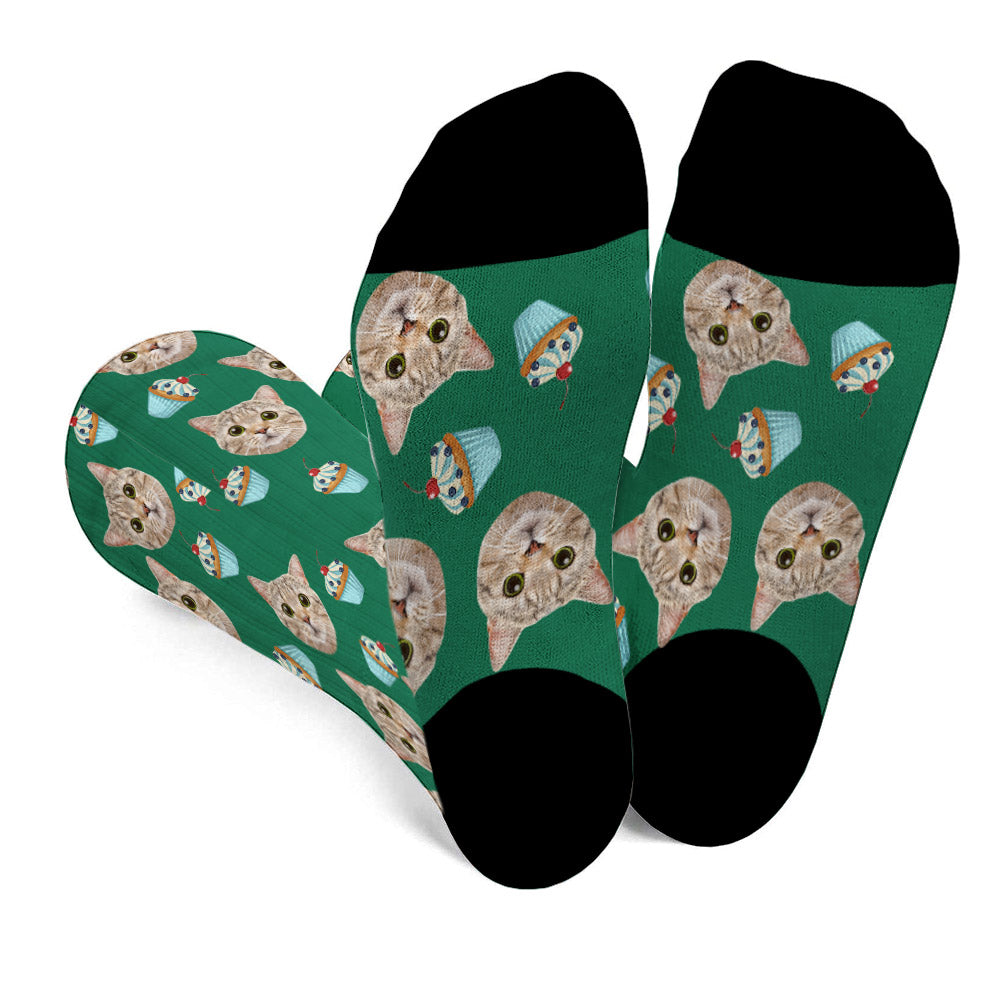 Funny Icon Pattern - Personalized Cat Socks