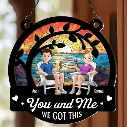 You and Me We Got This – Personalized Wood and Acrylic Layered Ornament for Couples