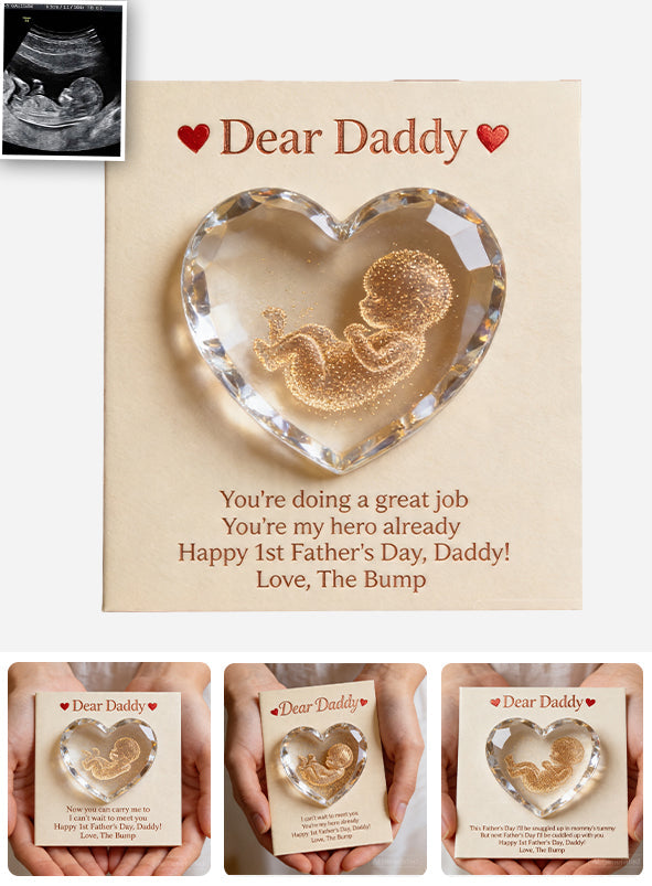 Happy 1st Father's Day - Personalized Pregnancy Pocket Hug Card