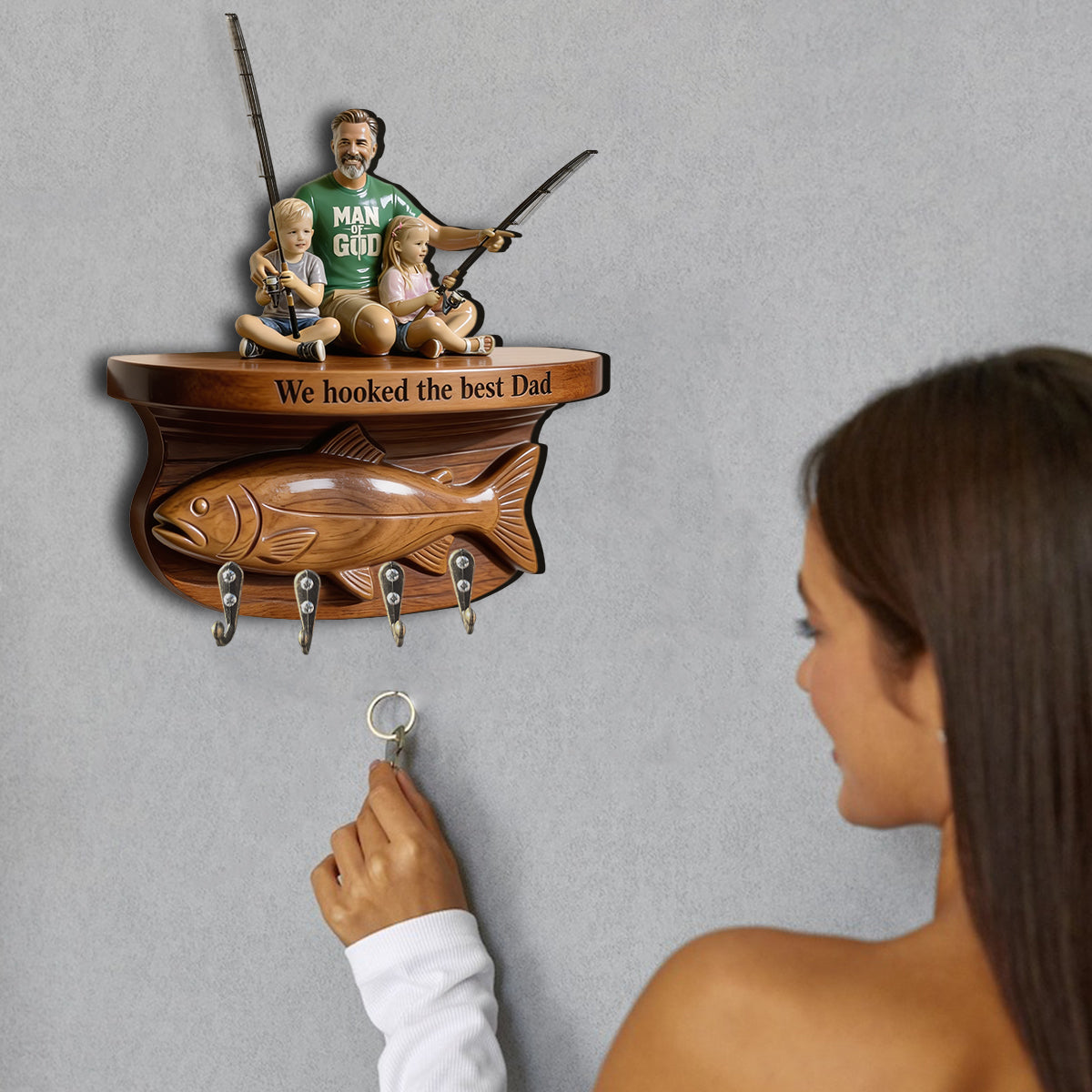 Fishing Life - Personalized Fishing Custom Shaped Hanging Rack