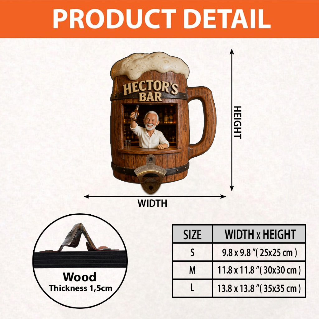 Funny Wall-Mounted Bottle Opener, Bar Custom Decoration - Personalized Beer Wall Bottle Opener