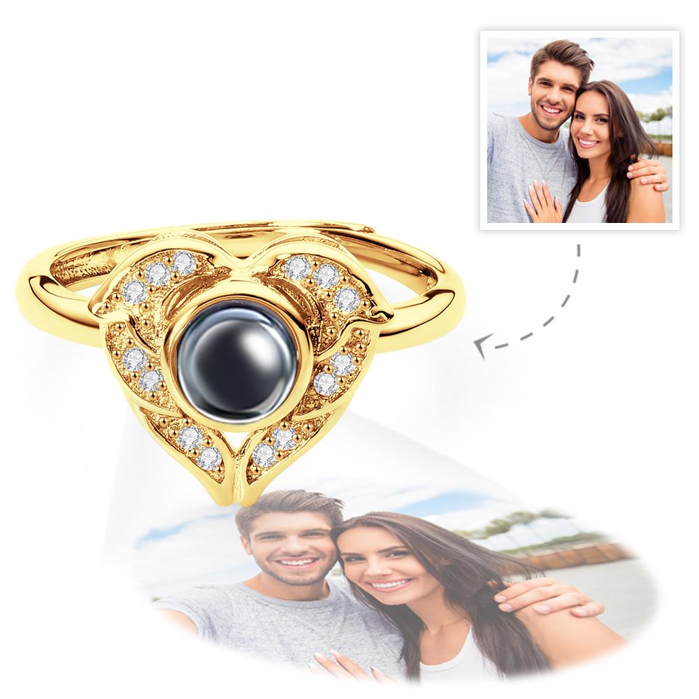 Any Photo - Personalized Couple Angel Wing Projection Ring