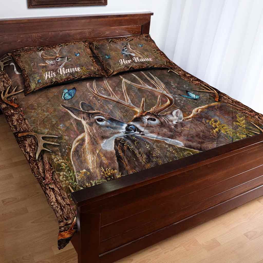 Hunting Couple - Personalized Quilt Set 112021