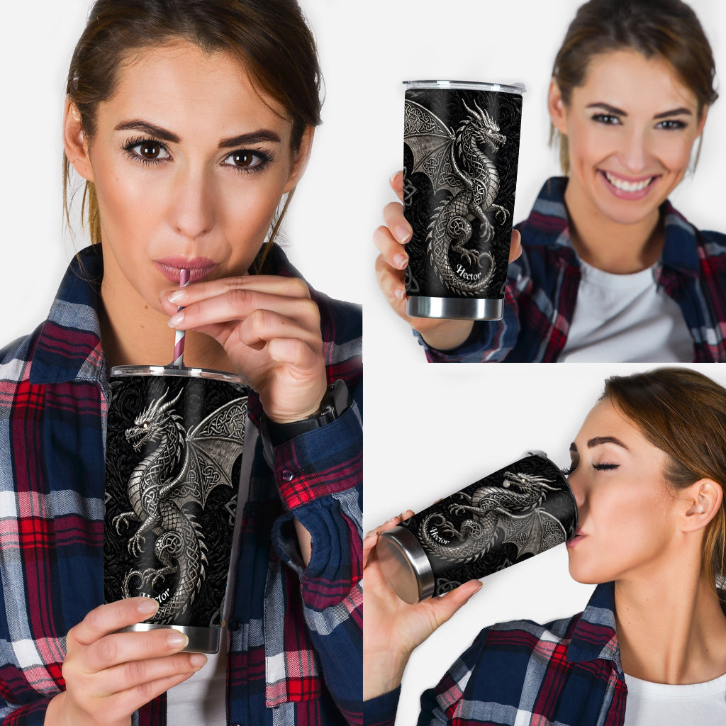 Celtic Knot Dragon - Personalized Dragon Tumbler