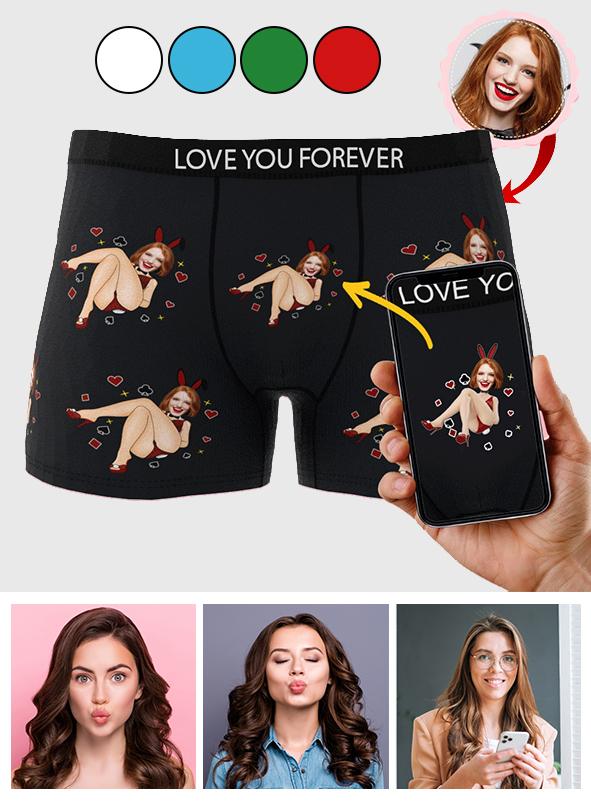 Custom Wife Or Girlfriend Face Boxers AR View - Personalized Couple Men's boxer briefs