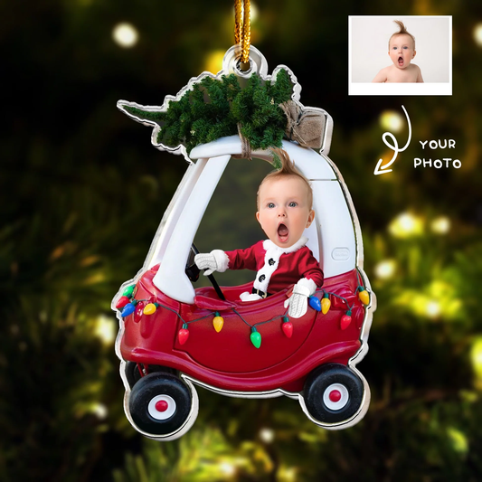 Acrylic Ornament - Custom Photo Baby Car, Christmas Tree, Cute Keepsake, Unique Gift for New Parents & Grandparents