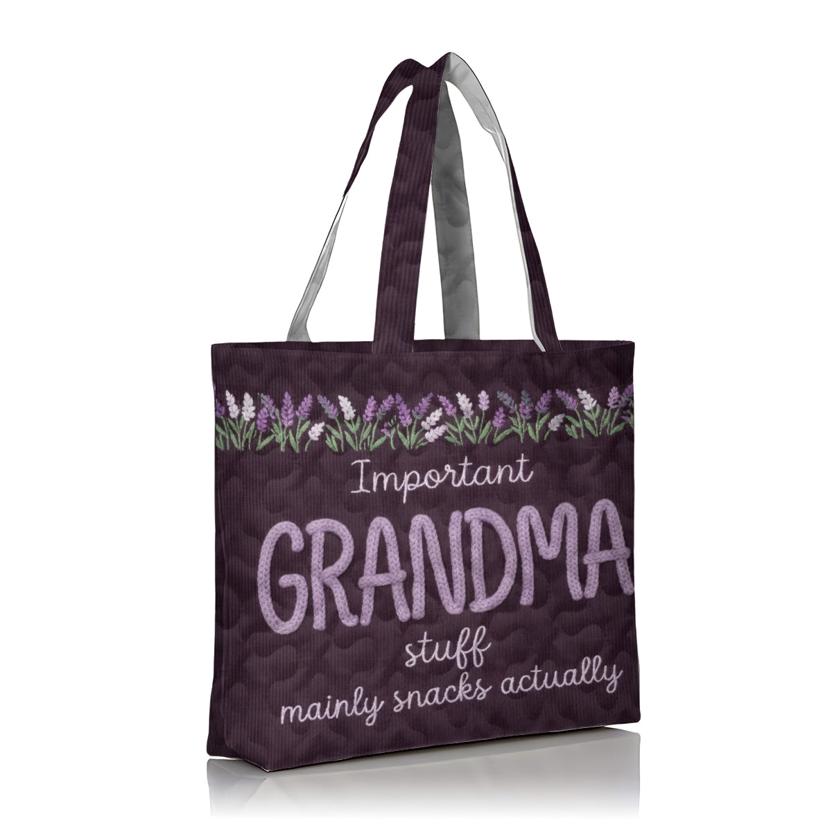Important Nana Stuff Mainly Snacks Actually - Personalized Grandma Quilted Tote Bag