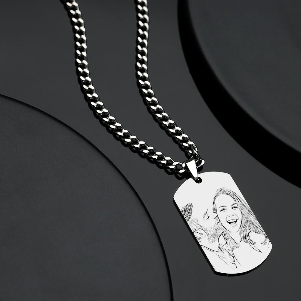 Any Photo - Personalized Engraved QR Code Necklace
