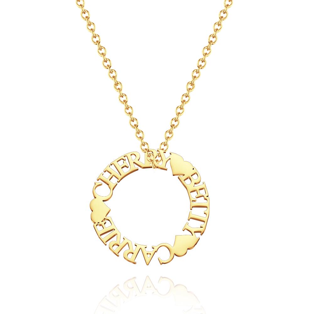 Custom Name Circle Charm - Personalized Name Circle Necklace