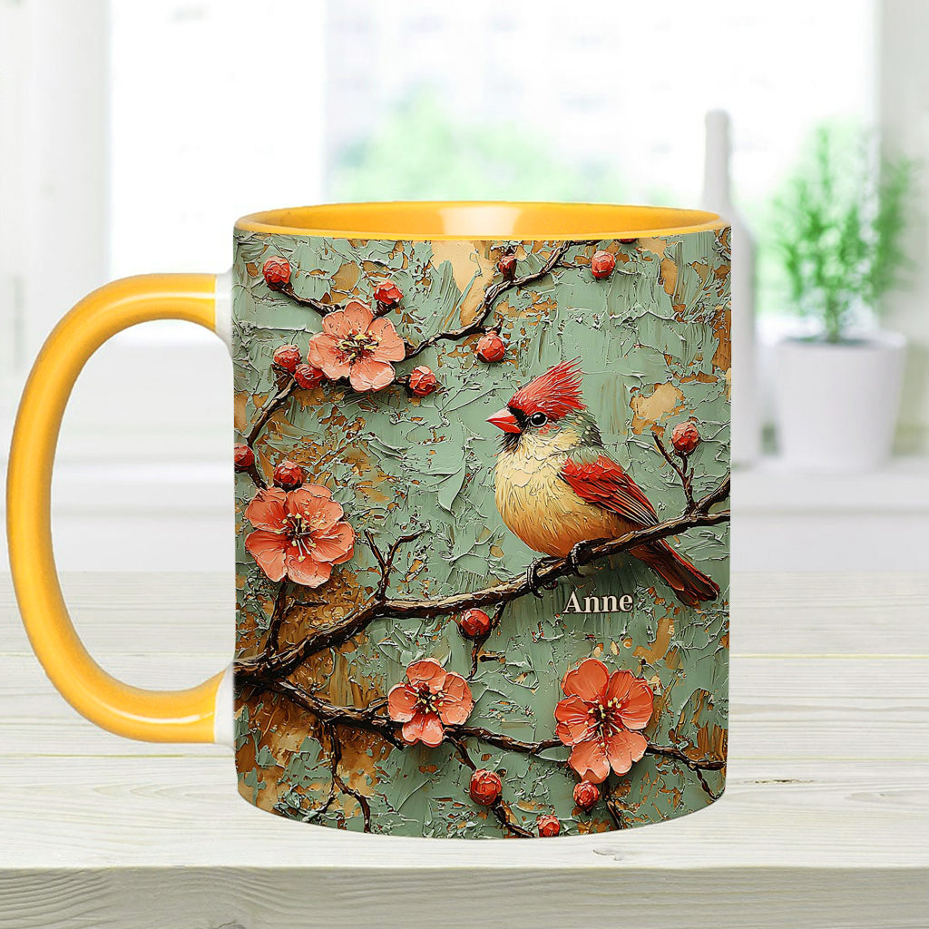 Beautiful Cardinals - Personalized Accent Mug