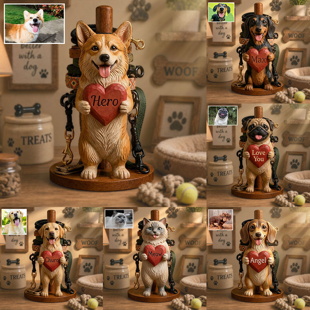 Dog Leash Holder - Personalized Dog Paper Towel Stand