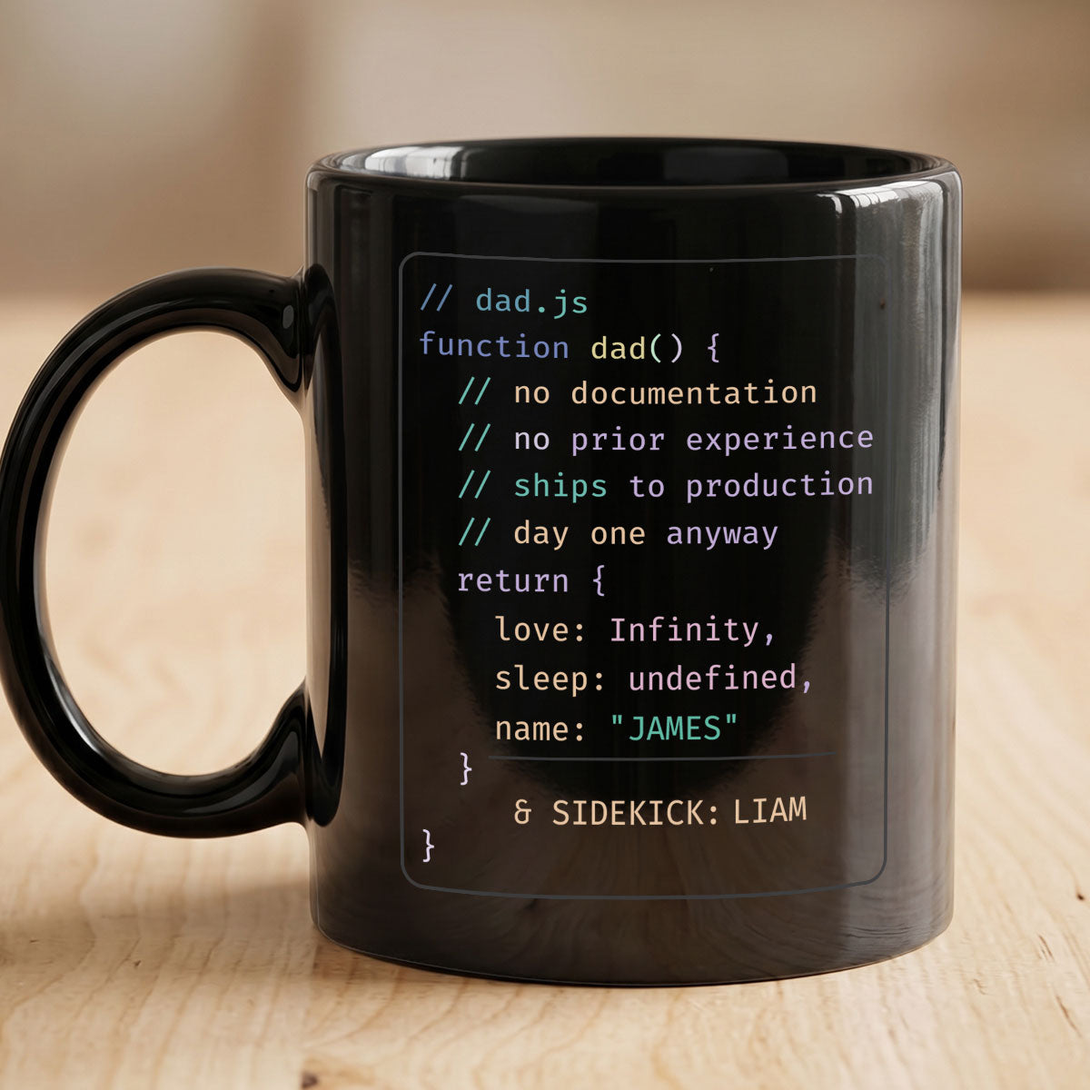 Personalized Dad Code Full Color Mug, Funny Geek Coffee Time Gift, Unique Custom Present for Dad