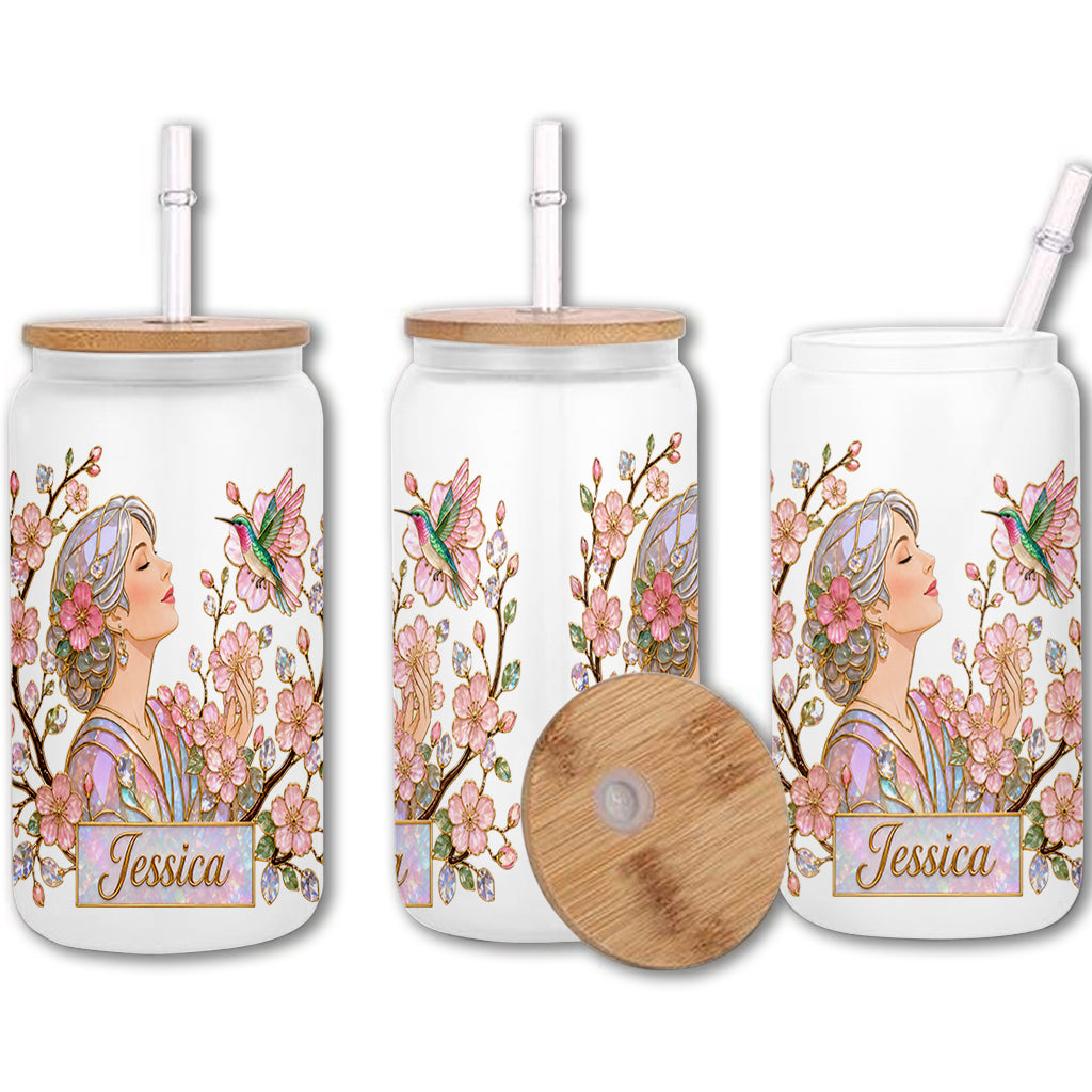 Just A Girl Who Loves Hummingbird - Personalized Hummingbird Can Glass