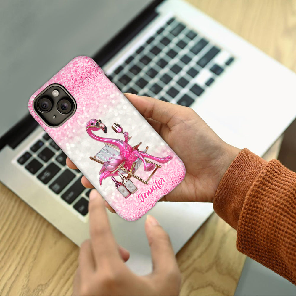 Be a Flamingo In a Flock of Pigeons - Personalized Flamingo Full Print Phone Case