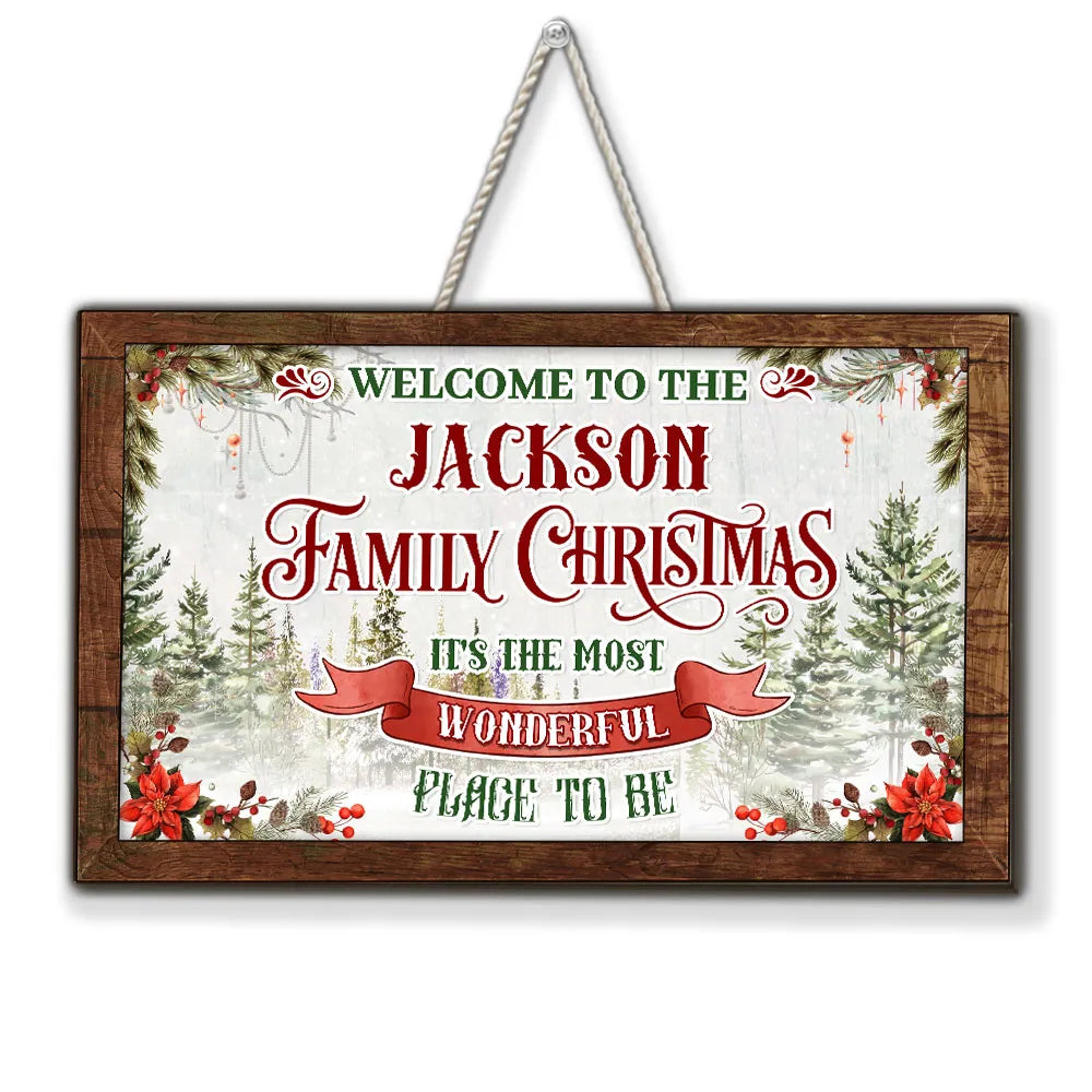Wooden Sign Rustic Christmas Decor with Evergreen Art, Ready to Hang, A Creative Gift for Parents, Couples & Friends