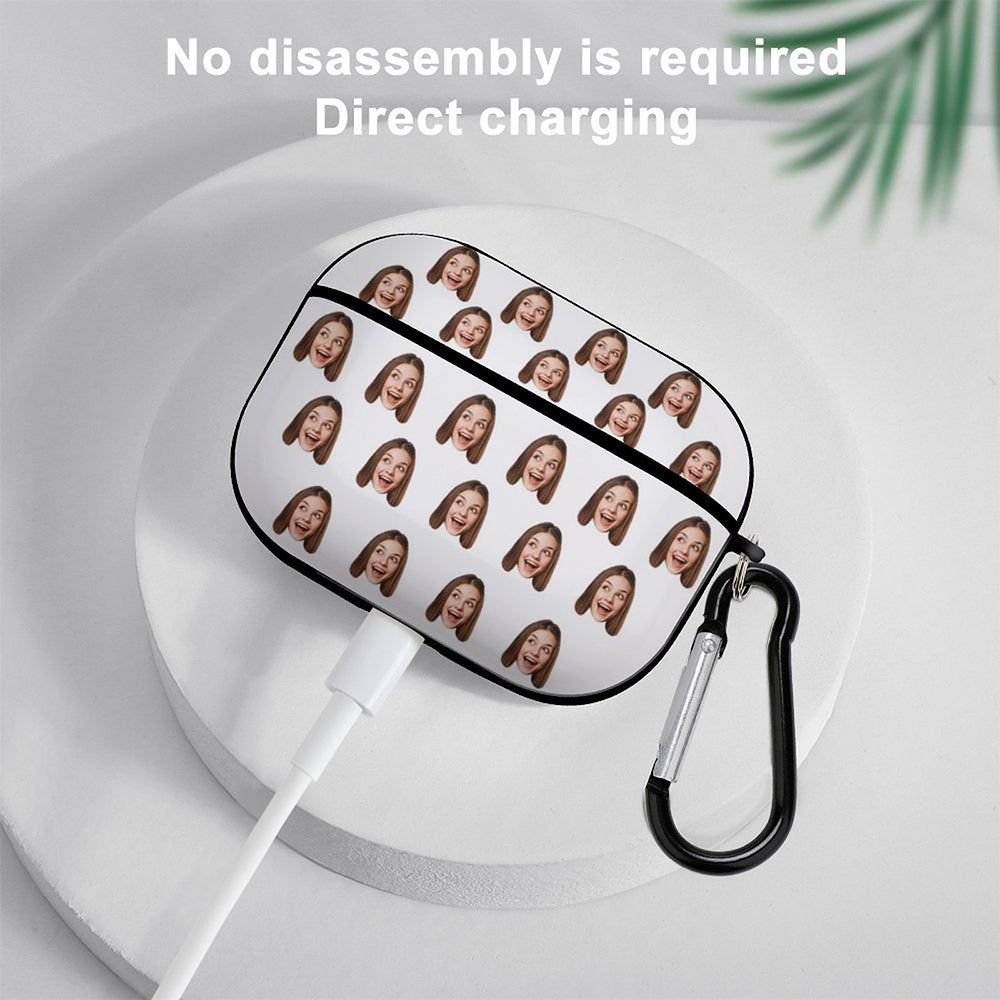 Custom Face Funny - Personalized Airpods Case Cover With Keychain