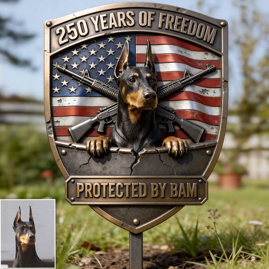 250 Years Of Freedom, Pet 250th US Anniversary - Personalized Dog Acrylic Garden Sign/ Acrylic Plaque Sign